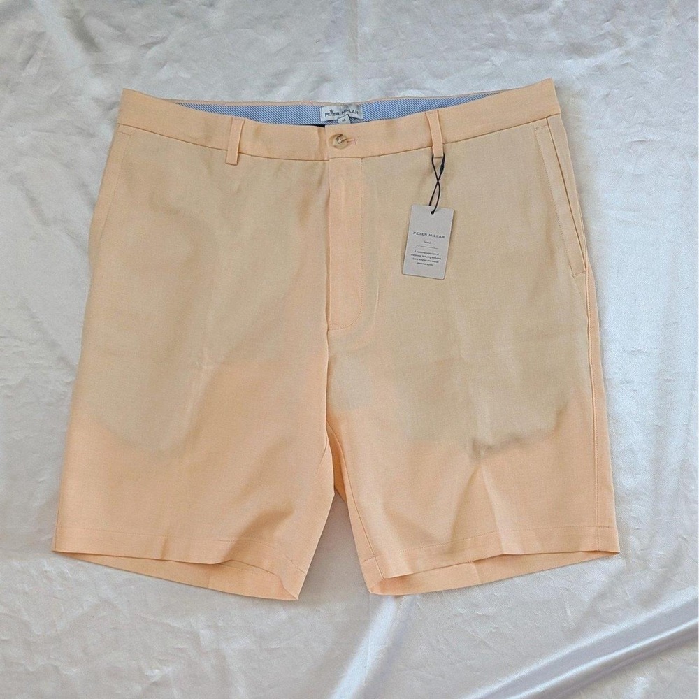 New Peter Millar Men's Seaside Wrightsville Performance Shorts Orange Size 36